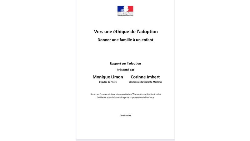 RAPPORT PARLEMENTAIRE SUR L'ADOPTION